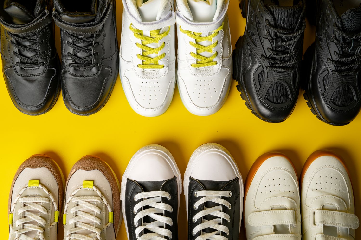 several pairs of trainers
